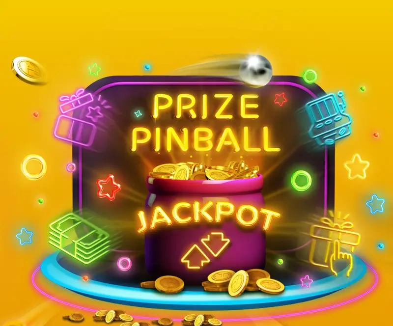 Prize Pinball jackpot machine in neon from the Betfair Casino app, the free daily game for players