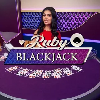 Studio 21: Ruby Blackjack by Evolution - blackjack table