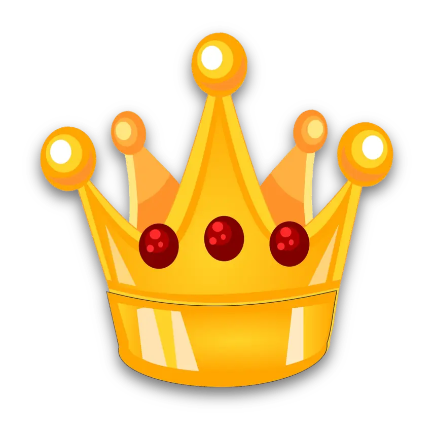 Gold crown with red jewels